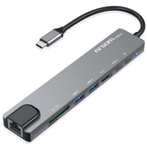 HUB ARGOM 8 IN 1 TYPE-C ONE AXESS SD/TF/HDMI/2XUSB3.0/RJ45/PD/TYPE-C ARG-UB-0093