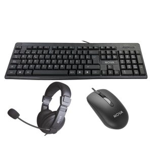 TECLADO ,MOUSE Y HEADSET NOVA USB KB5982U0001C